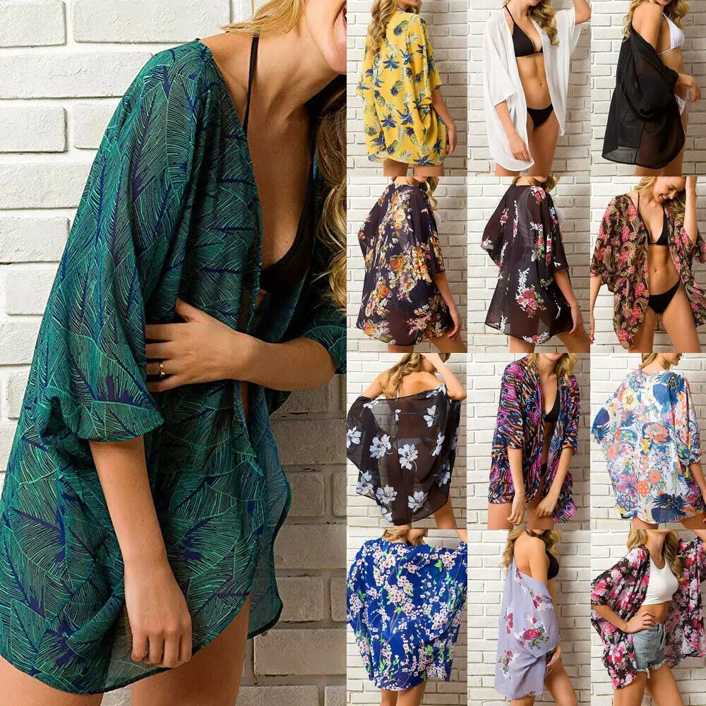 New Summer Women Chiffon Floral Kimono Beach Cardigan Sheer Cover Up Swimwear Long Blouse Shirts Female Tops Tunic Shirt Beach
New Summer Women Chiffon Floral Kimono Beach Cardigan Sheer Cover Up Swimwear Long Blouse Shirts Female Tops Tunic Shirt Beach