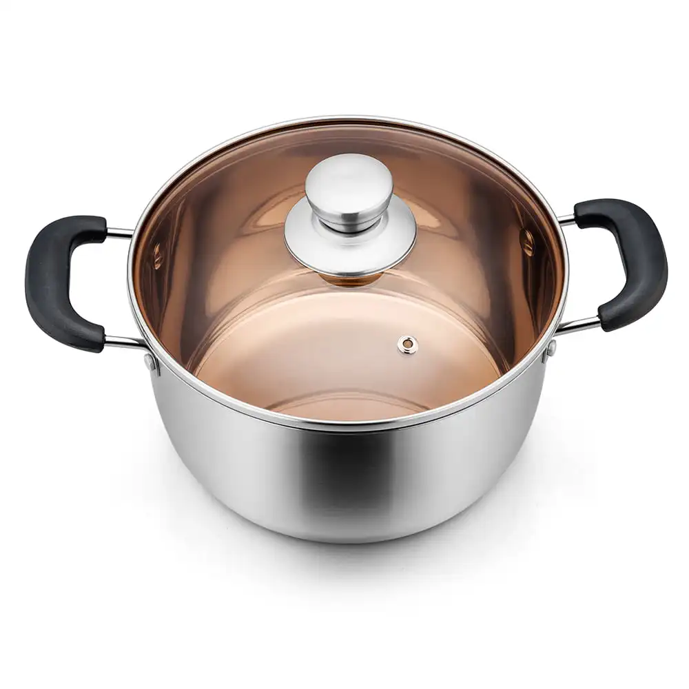 4 Quart Stockpot with Lid, Stainless Steel Pasta Pot, Heat-Proof Double Handles & Glass Lid
4 Quart Stockpot with Lid, Stainless Steel Pasta Pot, Heat-Proof Double Handles & Glass Lid
