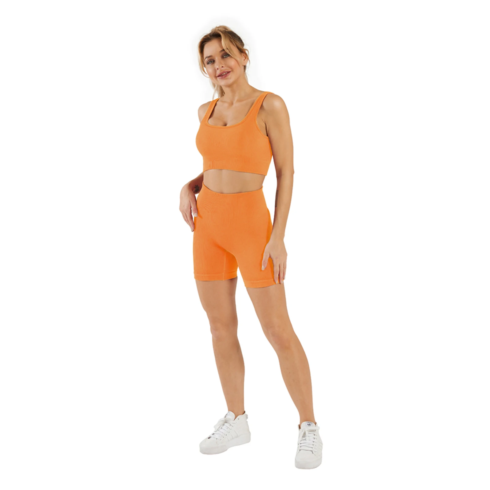 Latest Ladies Sports Fitness Yoga Wear U Neck Cropped Navel Padded Bra Camisole Solid Color Stretch Slim Shorts Yoga Suit
Latest Ladies Sports Fitness Yoga Wear U Neck Cropped Navel Padded Bra Camisole Solid Color Stretch Slim Shorts Yoga Suit