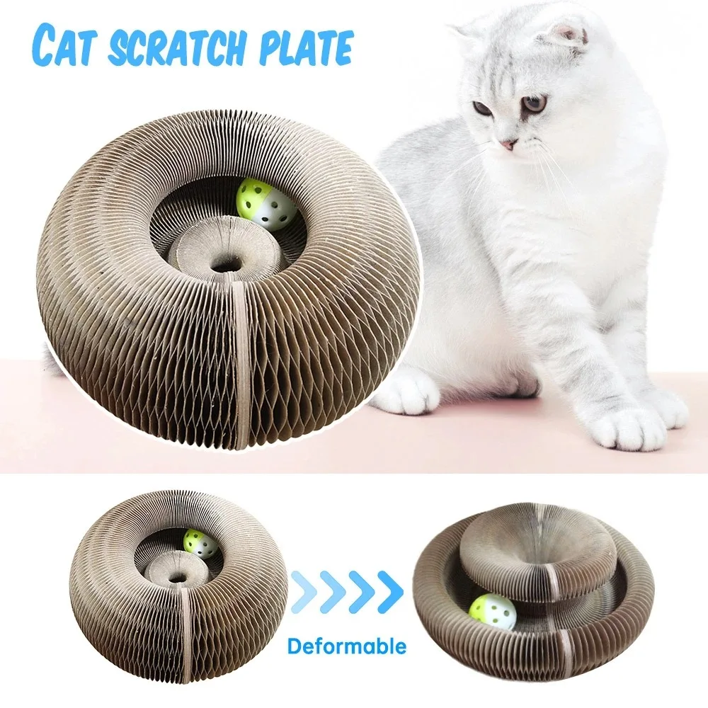 Newly Magic Cat Scratch Board Cat Toy with Bell Cat Grinding Claw Cat Climbing Frame Round Corrugated Cat Litter Cat Scratch Toy
Newly Magic Cat Scratch Board Cat Toy with Bell Cat Grinding Claw Cat Climbing Frame Round Corrugated Cat Litter Cat Scratch Toy