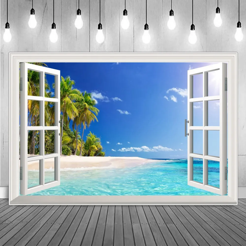 Aquarium Photography Backdrops Summer Holiday Decoration Blue Ocean Beach Palm Trees Window Vacation Birthday Photo Backgrounds
Aquarium Photography Backdrops Summer Holiday Decoration Blue Ocean Beach Palm Trees Window Vacation Birthday Photo Backgrounds