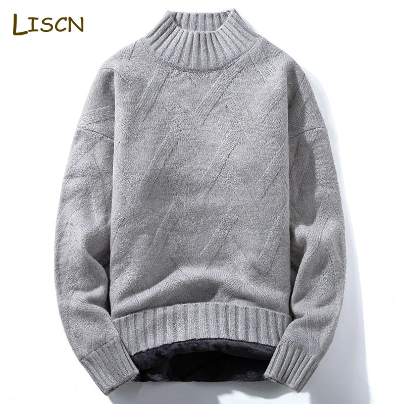 Men Pullover Sweater Men New Korean Winter Fashion Striped Casual Solid Color Sweater Keep Warm Fleece Knitted Sweater For Men
Men Pullover Sweater Men New Korean Winter Fashion Striped Casual Solid Color Sweater Keep Warm Fleece Knitted Sweater For Men