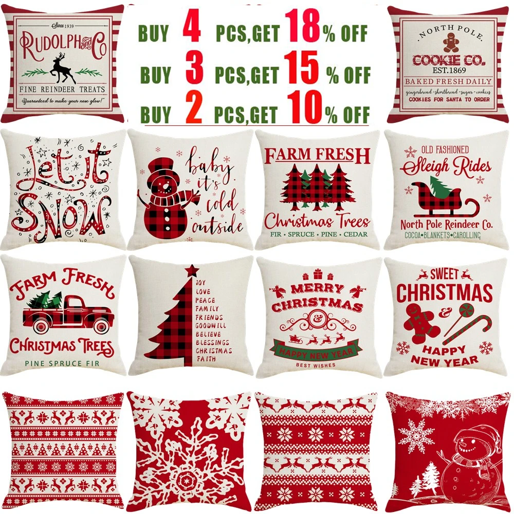 2023 New Year Linen Merry Christmas Decorative Throw Pillowcase Red Stripe Elk Tree Snowman Letter Cushion Cover 45x45cm Gifts
2023 New Year Linen Merry Christmas Decorative Throw Pillowcase Red Stripe Elk Tree Snowman Letter Cushion Cover 45x45cm Gifts