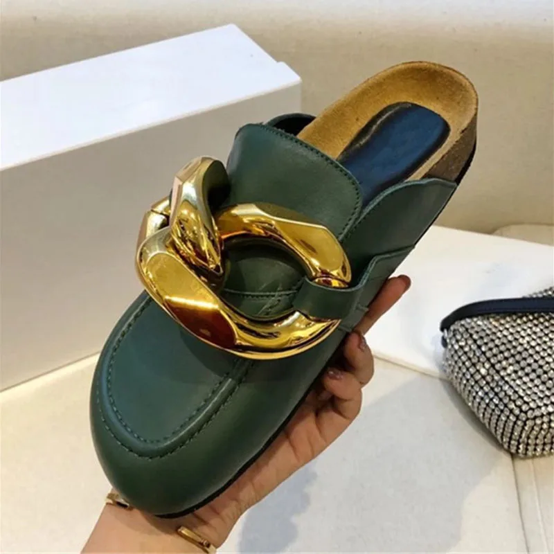 New Fashion Casual Unisex Loafers Genuine Leather Metal Chain Mules Round Toe Flat Clogs Handmade Cosy Shoes Outdoor Slippers
New Fashion Casual Unisex Loafers Genuine Leather Metal Chain Mules Round Toe Flat Clogs Handmade Cosy Shoes Outdoor Slippers