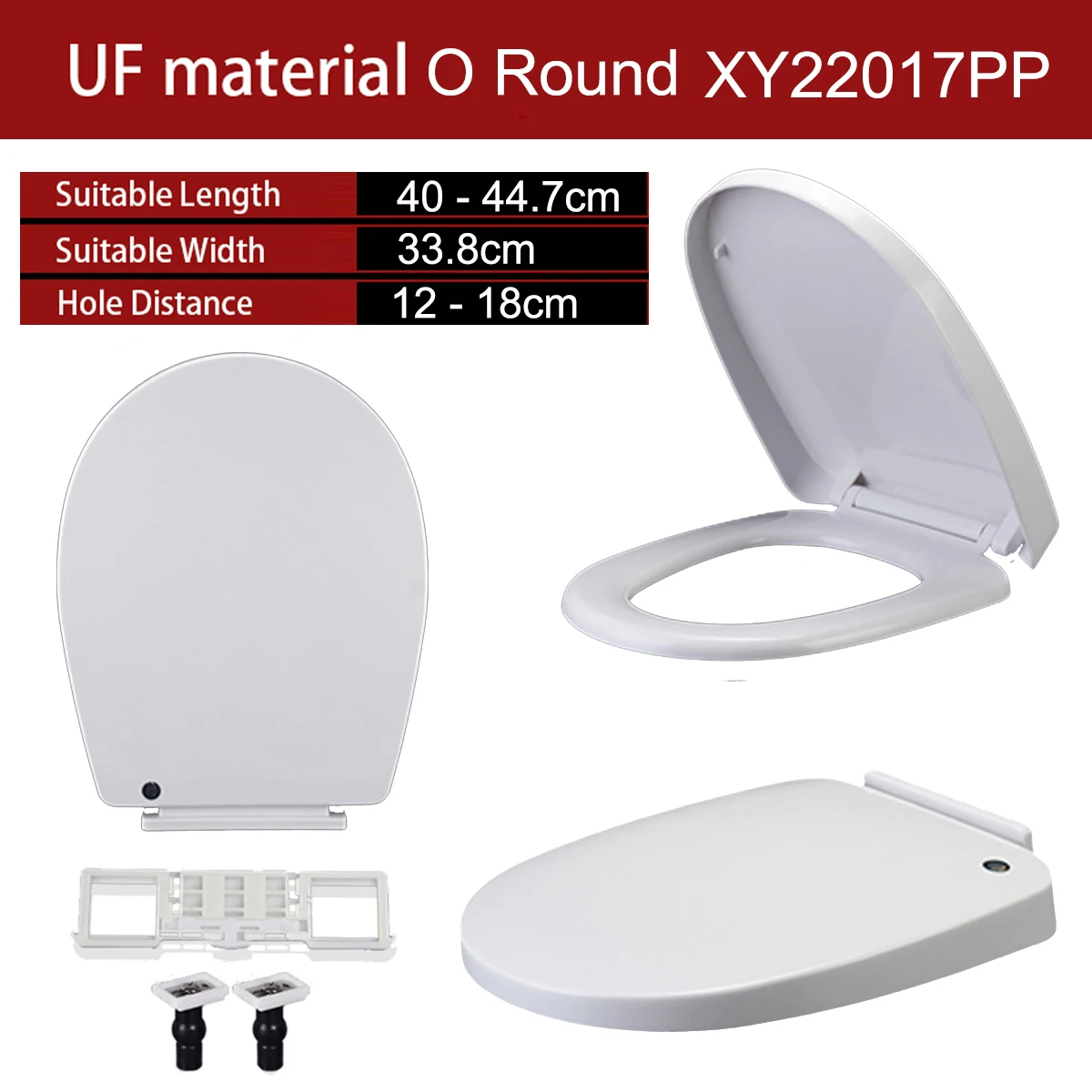 

Universal Round O Shape Slow Close WC Toilet Seats Cover Bowl Lid Top Mounted Quick Release PP Board Soft Closure XY22017PP