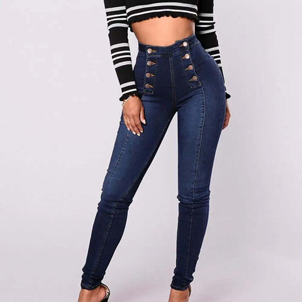 Buttons Decoration Lightweight Pockets Double-breasted Elastic Pencil Denim Trousers Denim Pants Female Clothes
Buttons Decoration Lightweight Pockets Double-breasted Elastic Pencil Denim Trousers Denim Pants Female Clothes
