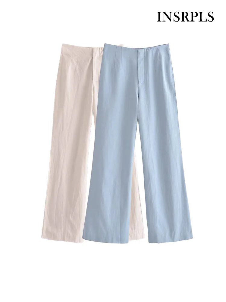 INSRPLS Women Fashion Full Length Straight Linen Pants Vintage High Waist Zipper Fly Female Trousers Mujer
INSRPLS Women Fashion Full Length Straight Linen Pants Vintage High Waist Zipper Fly Female Trousers Mujer