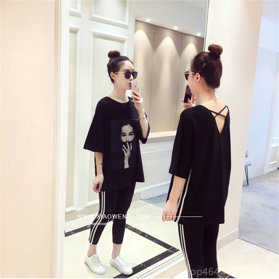 Casual short Sleeve suit Women 2 Piece Set Korean Loose Tracksuit Fashion O-Neck tops Female Jogging Pants Outfits M-4XL
Casual short Sleeve suit Women 2 Piece Set Korean Loose Tracksuit Fashion O-Neck tops Female Jogging Pants Outfits M-4XL