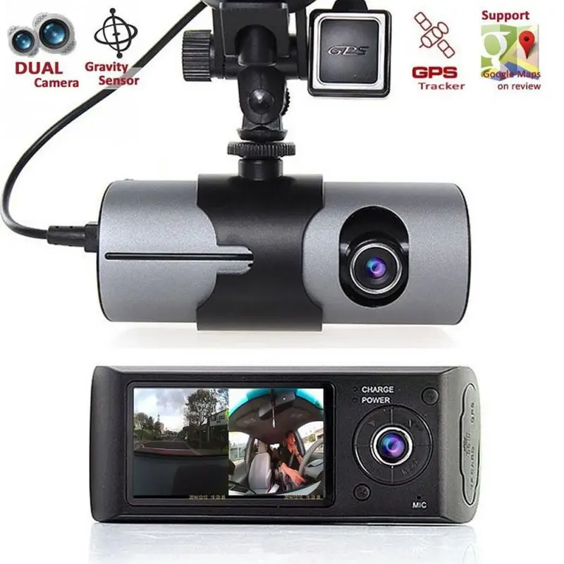 

R300M Car DVR Camera with GPS and 3D G-Sensor LCD X3000 Cam Video Camcorder Cycle Recording Digital Zoom Dash Cam Dual Lens Dfdf