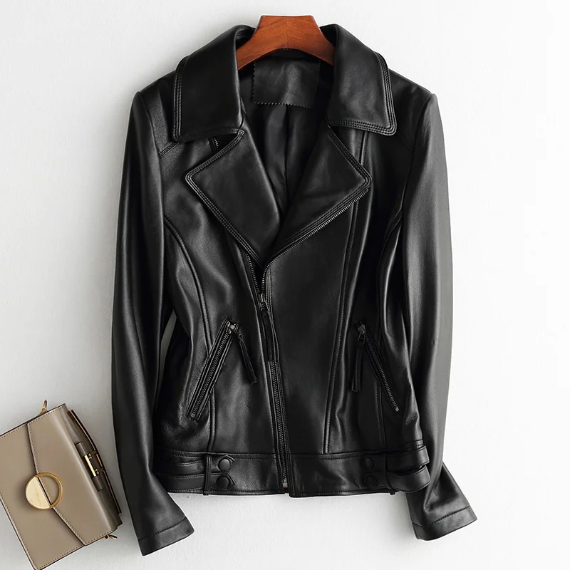 2023Leather jacket,Genuine Leather Jacket Women Spring Slim Korean Fashion Sheepskin Motorcycle Women Jacket Coat 5XL Chaqueta D
2023Leather jacket,Genuine Leather Jacket Women Spring Slim Korean Fashion Sheepskin Motorcycle Women Jacket Coat 5XL Chaqueta D