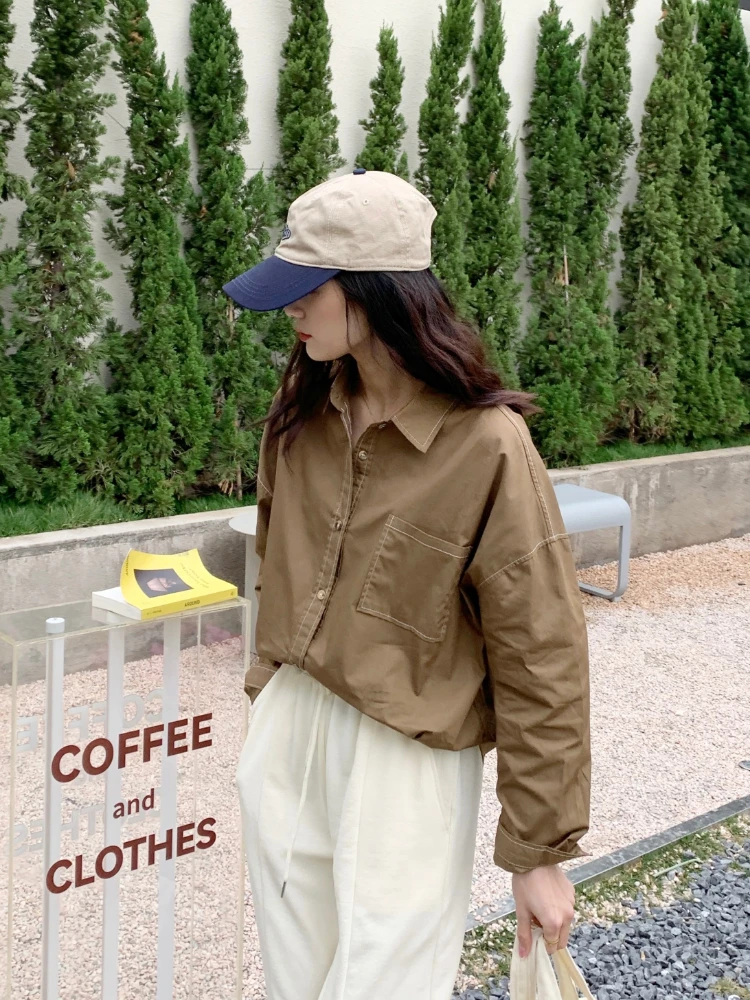 Solid Cotton Women Shirts 2022 Spring Long Sleeve Turndonw Collar Loose Blouse Single Breasted Pocket Casual Chic Tops
Solid Cotton Women Shirts 2022 Spring Long Sleeve Turndonw Collar Loose Blouse Single Breasted Pocket Casual Chic Tops