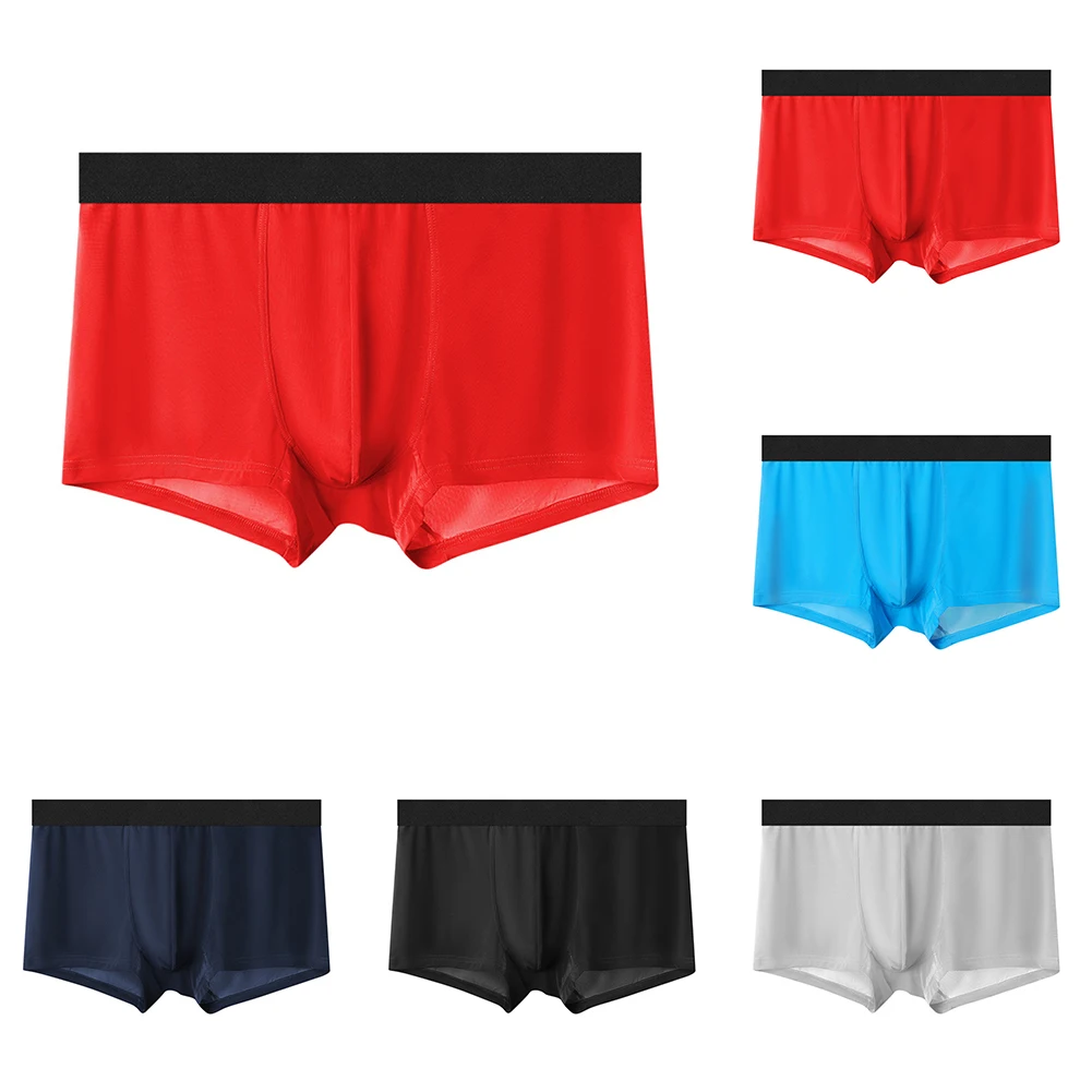 Mens Ice Silk Seamless Underwear Boxer Briefs Underpants Panties Breathable Wide Brimmed Panties Solid Color Trunks Lingeries
Mens Ice Silk Seamless Underwear Boxer Briefs Underpants Panties Breathable Wide Brimmed Panties Solid Color Trunks Lingeries