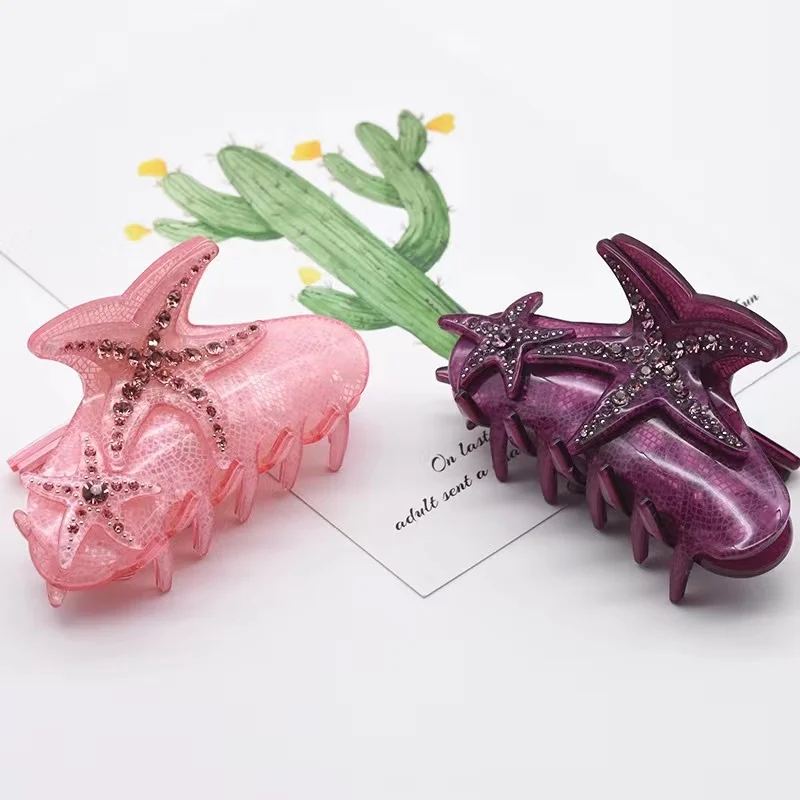 Rhinestone Acetic Acid Acrylic Starfish Hair Clips for Women Girl Travel Vacation Jewelry Shark Clip Hair Accessories NEW 2022
Rhinestone Acetic Acid Acrylic Starfish Hair Clips for Women Girl Travel Vacation Jewelry Shark Clip Hair Accessories NEW 2022