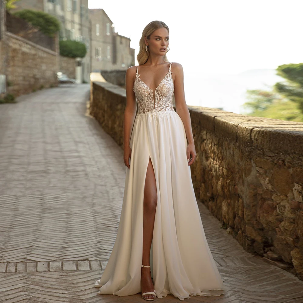 Wedding Dress for Women Bride Delicate Lace Top Weightless Skirt Spaghetti Strap Slit V-neck Boho Custom Made Vestidos De Novia
Wedding Dress for Women Bride Delicate Lace Top Weightless Skirt Spaghetti Strap Slit V-neck Boho Custom Made Vestidos De Novia