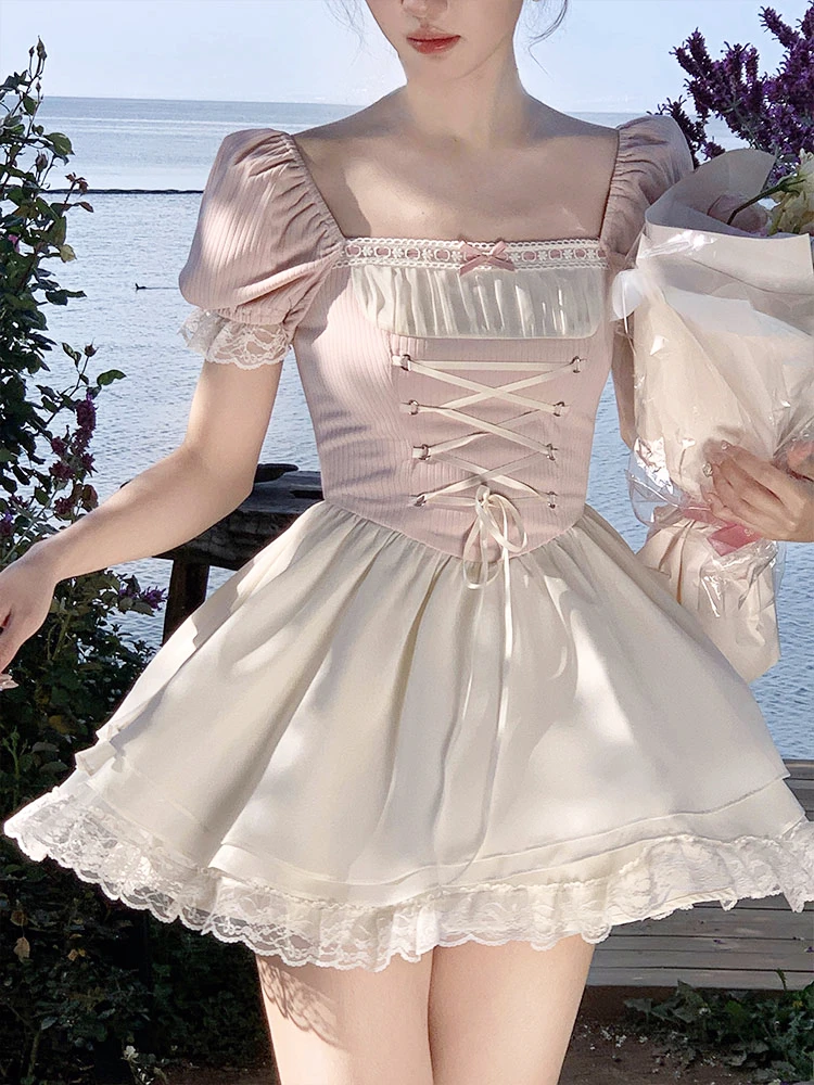 2023 Summer Lolita Mini Dress Women Causal Kawaii Short Sleeve Dress Female Elegant Party One Piece Dress Korean Fashion Chic
2023 Summer Lolita Mini Dress Women Causal Kawaii Short Sleeve Dress Female Elegant Party One Piece Dress Korean Fashion Chic