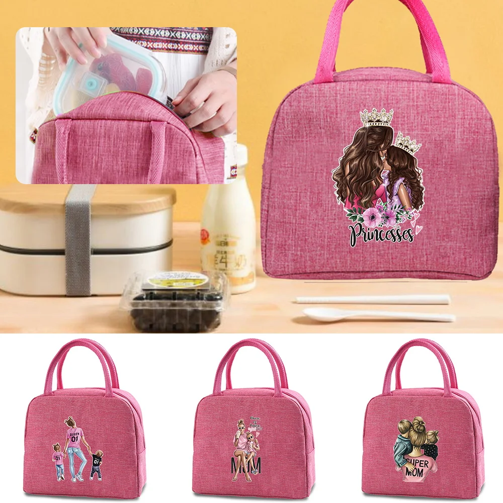 Portable Lunch Bag Thermal Insulated Lunch Box Tote Cooler Handbag Pink Bento Pouch Mom Print School Food Container Storage Bags
Portable Lunch Bag Thermal Insulated Lunch Box Tote Cooler Handbag Pink Bento Pouch Mom Print School Food Container Storage Bags