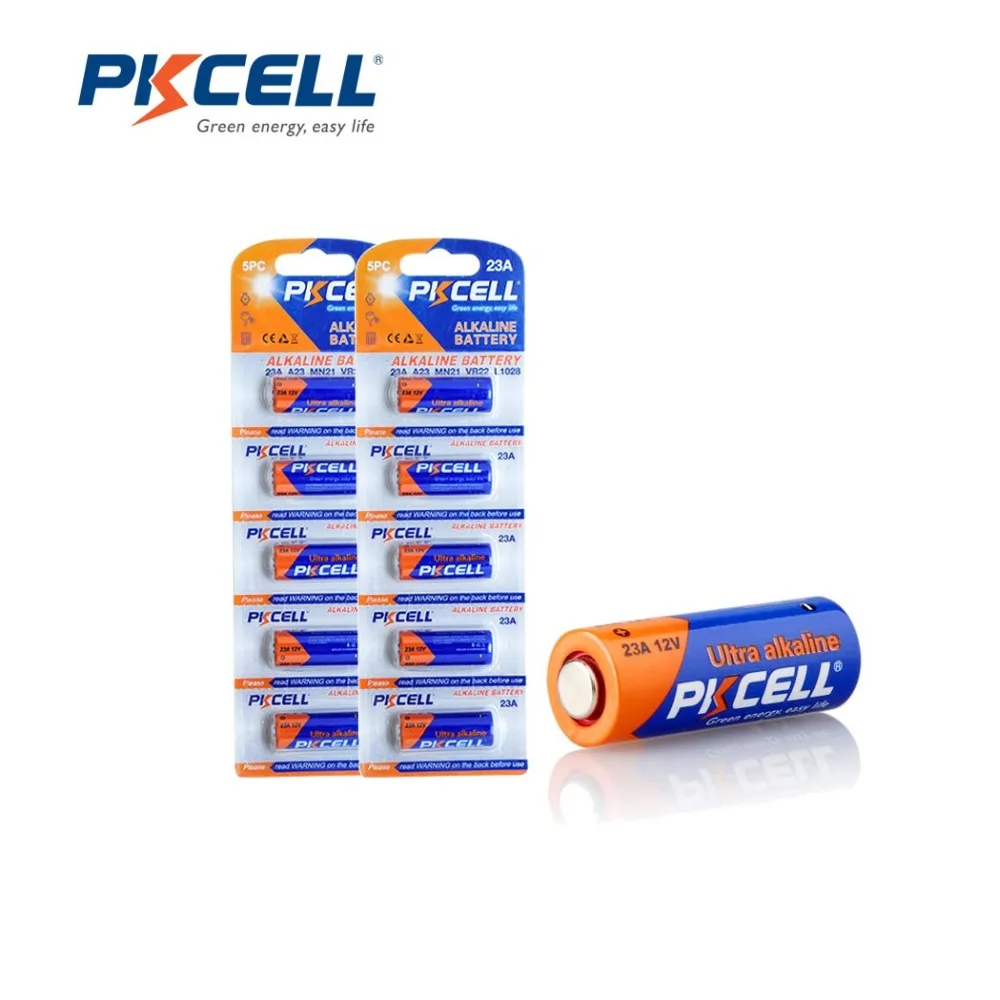 2Pack/10Pcs PKCELL 23A Battery 23A E 21/23 23G A MN21 12V Alkaline Batteries for Doorbell Remote Control
2Pack/10Pcs PKCELL 23A Battery 23A E 21/23 23G A MN21 12V Alkaline Batteries for Doorbell Remote Control