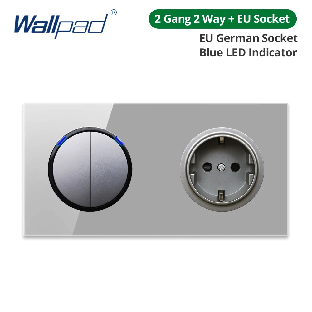 Wallpad серый двойной стеклянный настенный переключатель 1-4 клавиш с розеткой USB
Wallpad серый двойной стеклянный настенный переключатель 1-4 клавиш с розеткой USB