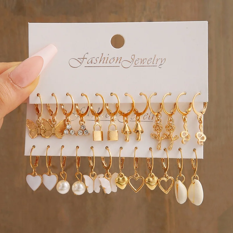 Korean Elegant Butterfly Pearl Stud Earring Set For Women Love Heart Rose Mushroom Lock Shell Earrings Wedding Party Jewelry
Korean Elegant Butterfly Pearl Stud Earring Set For Women Love Heart Rose Mushroom Lock Shell Earrings Wedding Party Jewelry
