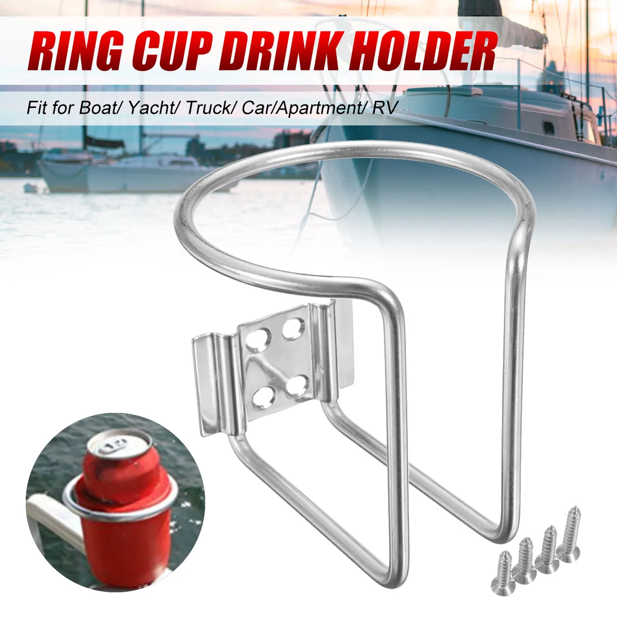 Stainless Steel Boat Cup Drink Holder Can Bottle Holder Stand Mount Support For Auto Car Marine Boat Truck RV
Stainless Steel Boat Cup Drink Holder Can Bottle Holder Stand Mount Support For Auto Car Marine Boat Truck RV