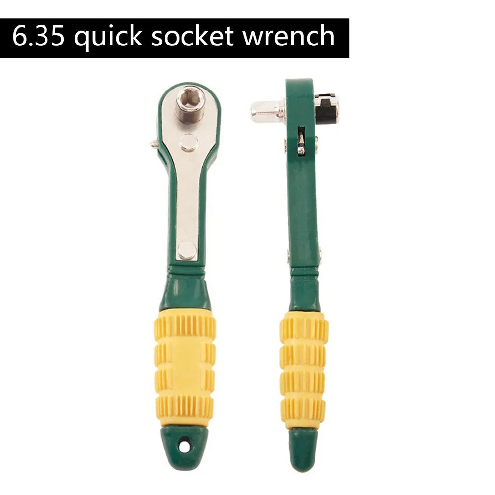 1pc Mini Fast Ratchet Wrench Yellow-green 1/4 Inch Socket Wrench Screwdriver Rod Steel Plastic Hand Tool For Fixing Screws
1pc Mini Fast Ratchet Wrench Yellow-green 1/4 Inch Socket Wrench Screwdriver Rod Steel Plastic Hand Tool For Fixing Screws