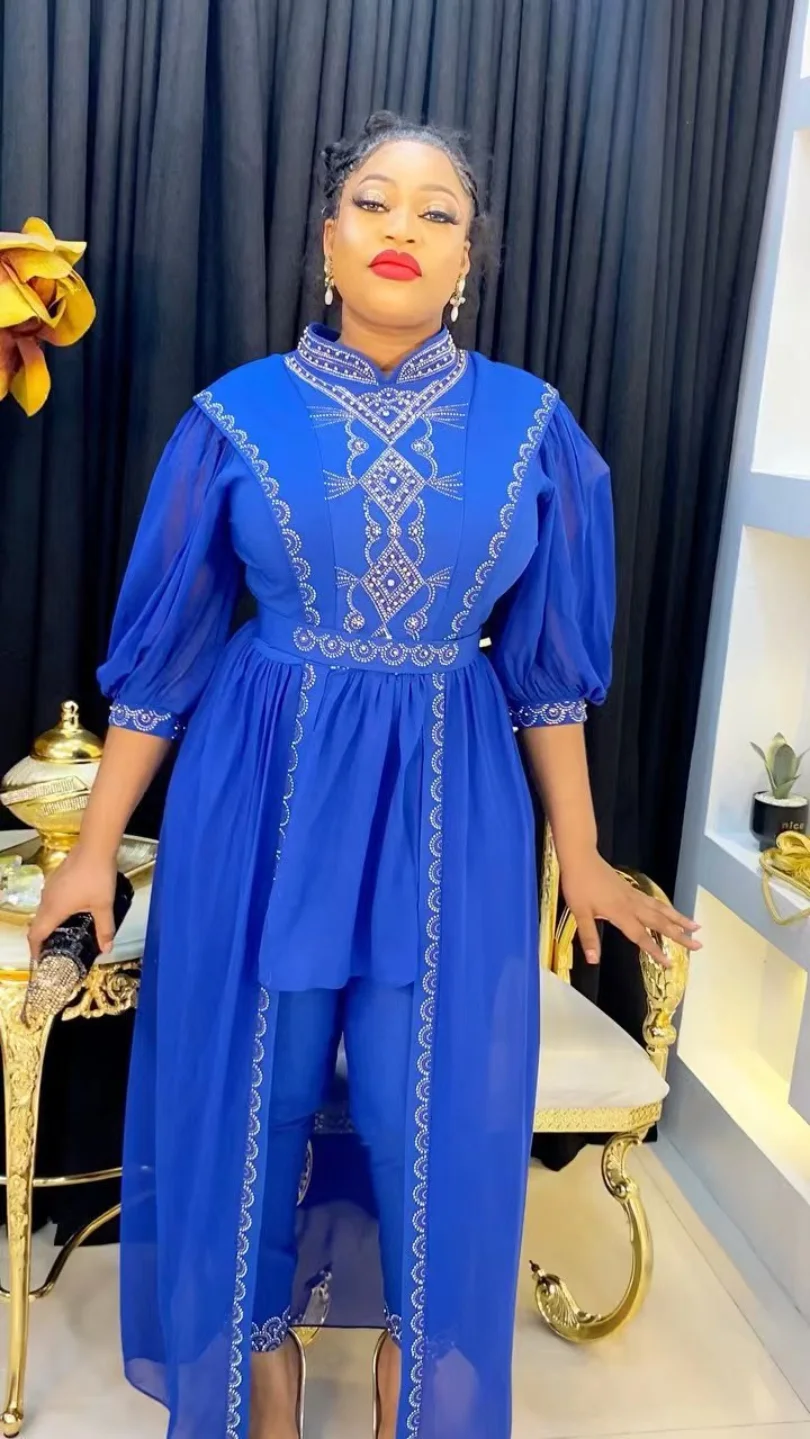 African Clothes for Women Autumn Winter African Women O-neck Three Quarter Sleeve Two Pieces Sets Top and Long Pant African Suit
African Clothes for Women Autumn Winter African Women O-neck Three Quarter Sleeve Two Pieces Sets Top and Long Pant African Suit
