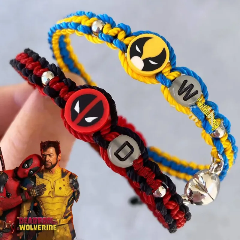Тканый браслет Marvel Дэдпул с фигуркой из фильма лучшие братья красный желтый
