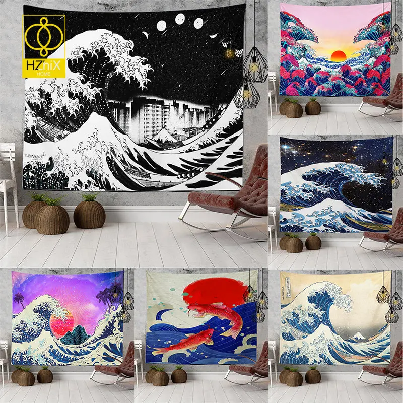Japanese Kanagawa Big Wave Tapestry Easy To Clean Kitchen Living Room Bathroom Hallway Dormitory Background Fabric Home Decor
Japanese Kanagawa Big Wave Tapestry Easy To Clean Kitchen Living Room Bathroom Hallway Dormitory Background Fabric Home Decor