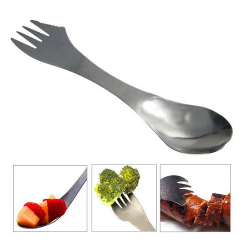 Stainless Steel 3 in 1 Titanium Spoon Fork Knife Outdoor Mini Cutlery Camping Cookware
Stainless Steel 3 in 1 Titanium Spoon Fork Knife Outdoor Mini Cutlery Camping Cookware