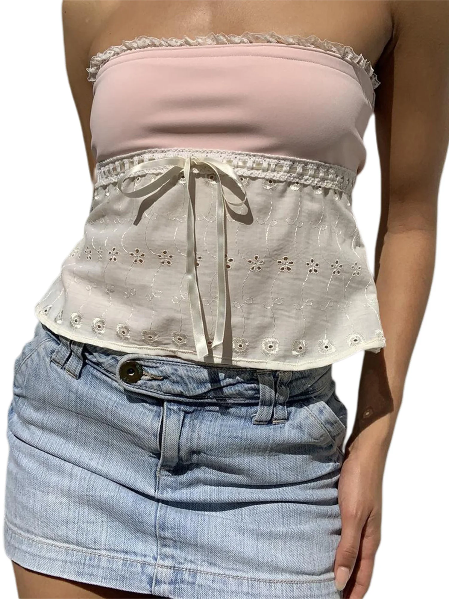 Women s Ruffled Floral Print Off Shoulder Crop Top Y2K Lace Patchwork Sexy Bandeau Tube Top Summer Sleeveless Going Out Tank
Women s Ruffled Floral Print Off Shoulder Crop Top Y2K Lace Patchwork Sexy Bandeau Tube Top Summer Sleeveless Going Out Tank
