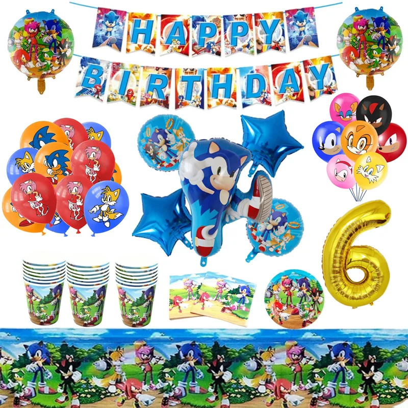 Children Birthday Party Decoration Speed Sonic Balloons Disposable Tablecloth Paper Plate 6th Birthday Supplies Bbay Shower Toys
Children Birthday Party Decoration Speed Sonic Balloons Disposable Tablecloth Paper Plate 6th Birthday Supplies Bbay Shower Toys