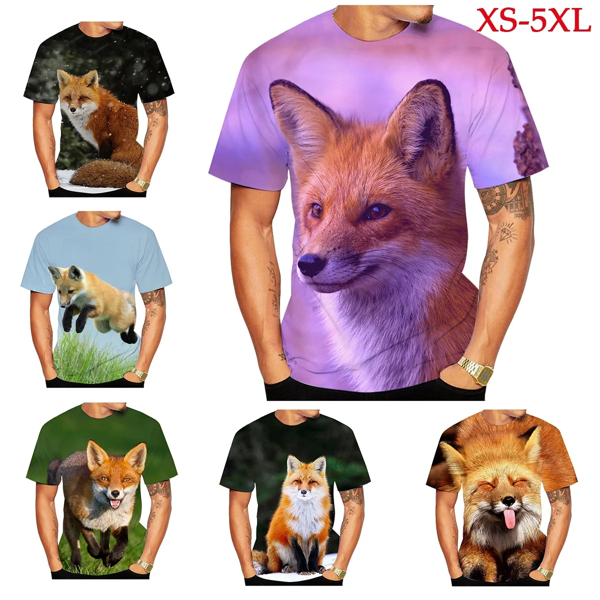 New Fashion Men Women 3D Print Cute Fox T Shirt Tops Casual Short Sleeve Printed O-Neck T-Shirt
New Fashion Men Women 3D Print Cute Fox T Shirt Tops Casual Short Sleeve Printed O-Neck T-Shirt