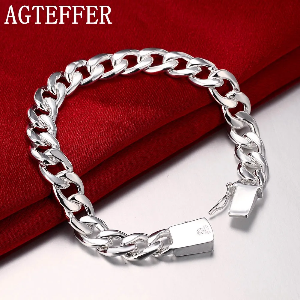 AGTEFFER 925 Sterling Silver 10mm Chain Sideways Square Buckle Bracelet For Men Women Wedding Engagement Party Jewelry
AGTEFFER 925 Sterling Silver 10mm Chain Sideways Square Buckle Bracelet For Men Women Wedding Engagement Party Jewelry