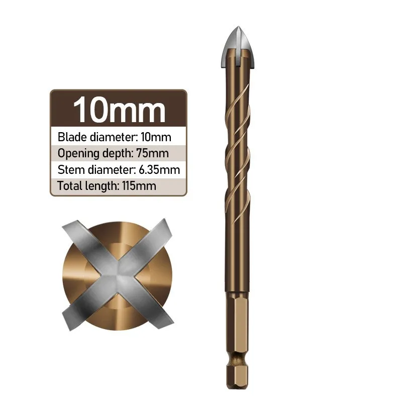 Cross Tile Bits Glass Ceramic Concrete Hole Opener Alloy 1/4\" Hex Shank 3-12mm Spiral Fluted Four-Edged Drill Bits
Cross Tile Bits Glass Ceramic Concrete Hole Opener Alloy 1/4\" Hex Shank 3-12mm Spiral Fluted Four-Edged Drill Bits