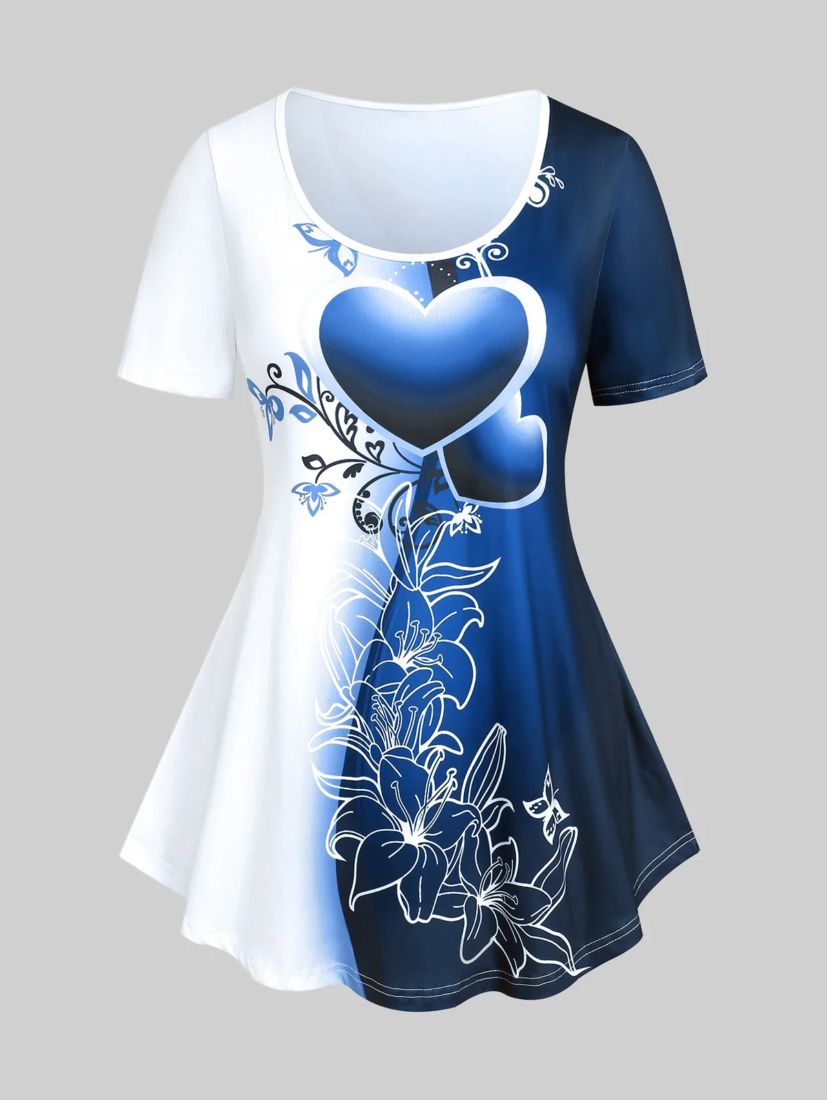 ROSEGAL 2022 New Scoop Neck Tops Heart Floral Print Colorblock Casual Tees 5XL Ladies Summer Blouse T-Shirts Five Colors Choose
ROSEGAL 2022 New Scoop Neck Tops Heart Floral Print Colorblock Casual Tees 5XL Ladies Summer Blouse T-Shirts Five Colors Choose