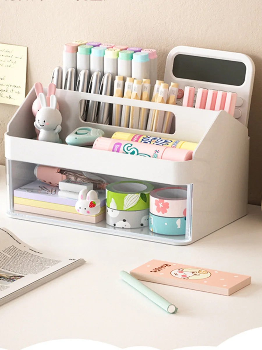Stationery Storage Box Office Cosmetics Plastic Large Capacity Separated Remote Control Desktop Storage Box
Stationery Storage Box Office Cosmetics Plastic Large Capacity Separated Remote Control Desktop Storage Box