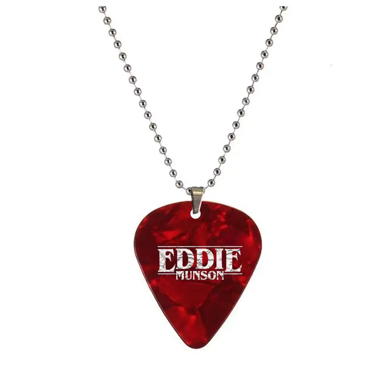2022 Punk Eddie Munson Guitar Pick Pendant Necklace Stranger Things Fashion Women and Men Red Necklace Jewelry Acessories Gifts
2022 Punk Eddie Munson Guitar Pick Pendant Necklace Stranger Things Fashion Women and Men Red Necklace Jewelry Acessories Gifts