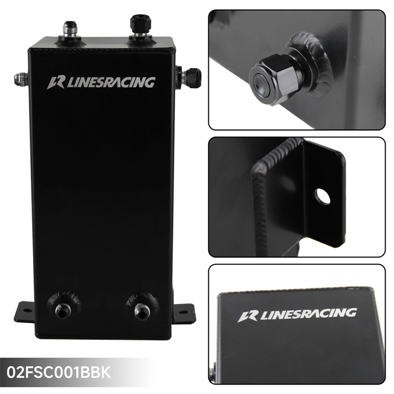 Universal Aluminum 4L 4000ml Oil Catch Can Fuel Surge Tank AN6 Swirl Pot with 2PCS Fittings Black
Universal Aluminum 4L 4000ml Oil Catch Can Fuel Surge Tank AN6 Swirl Pot with 2PCS Fittings Black