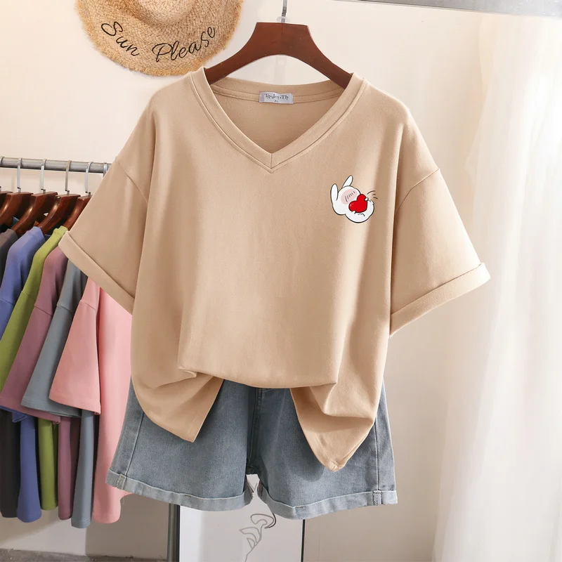 DAYIFUN 100% Cotton M-6XL T Shirt Cartoon Print Tshirt Short Sleeve Women's Top Summer Casual Couple V Neck Oversized T Shirts
DAYIFUN 100% Cotton M-6XL T Shirt Cartoon Print Tshirt Short Sleeve Women's Top Summer Casual Couple V Neck Oversized T Shirts