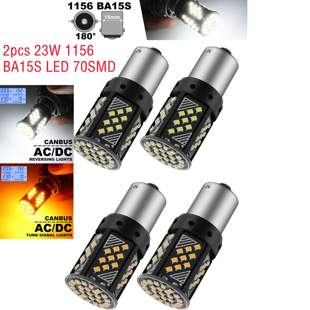 2pcs Car Tail Bulb Brake Lights Auto Reverse Turn Signal Light 23W Amber/white 1156 BA15S LED 70SMD 2016 Chip Car Turn Signal Re
2pcs Car Tail Bulb Brake Lights Auto Reverse Turn Signal Light 23W Amber/white 1156 BA15S LED 70SMD 2016 Chip Car Turn Signal Re