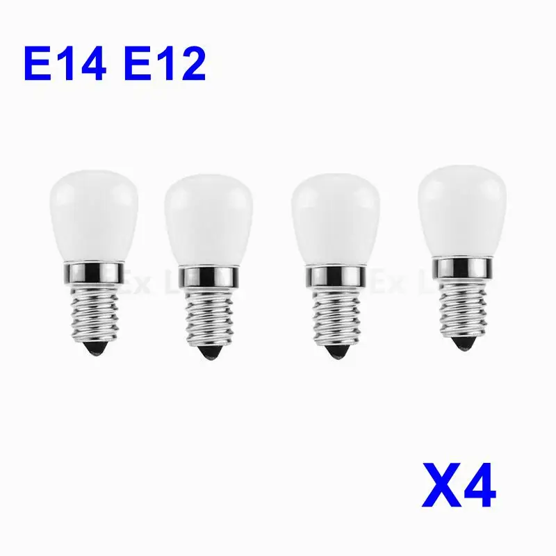 

4pcs/lot 3W E14 E12 LED Fridge Light Bulb Refrigerator Corn bulb AC220V LED Lamp White/Warm white SMD2835 Replace Halogen Light
