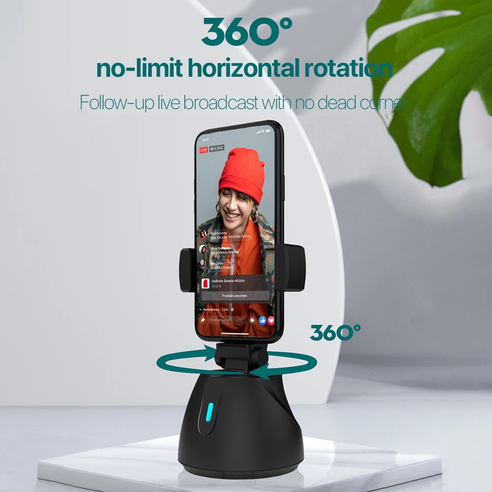 360 Rotation Face Tracking Selfie Stick Tripod All-in-one Object Tracking Holder Camera Gimbal for Photo Vlog Live Video Record
360 Rotation Face Tracking Selfie Stick Tripod All-in-one Object Tracking Holder Camera Gimbal for Photo Vlog Live Video Record