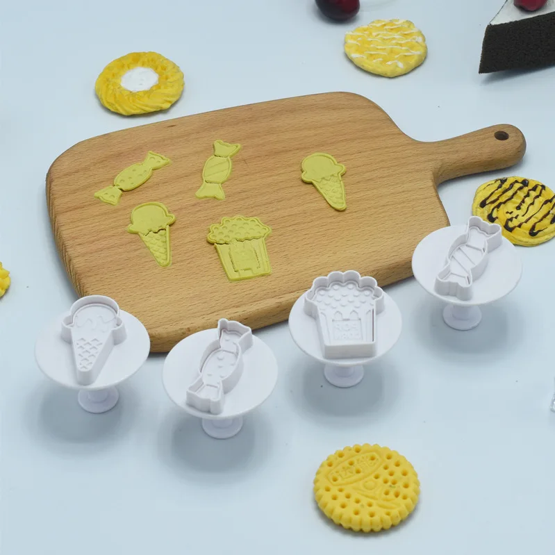 4Pcs/Set Candy Ice Cream Candy Shape Fondant Plastic Cake Cookie Cutter Buscuit Plunger Mold Chocolates Baking Decorating Tools
4Pcs/Set Candy Ice Cream Candy Shape Fondant Plastic Cake Cookie Cutter Buscuit Plunger Mold Chocolates Baking Decorating Tools