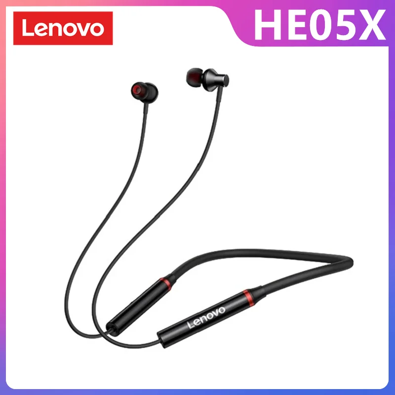 Беспроводные наушники Lenovo HE05X, Bluetooth 5,0, Hi-Fi стерео Магнитная гарнитура с шейным ободом, водонепроницаемая Спортивная гарнитура с микрофоном 
Беспроводные наушники Lenovo HE05X, Bluetooth 5,0, Hi-Fi стерео Магнитная гарнитура с шейным ободом, водонепроницаемая Спортивная гарнитура с микрофоном