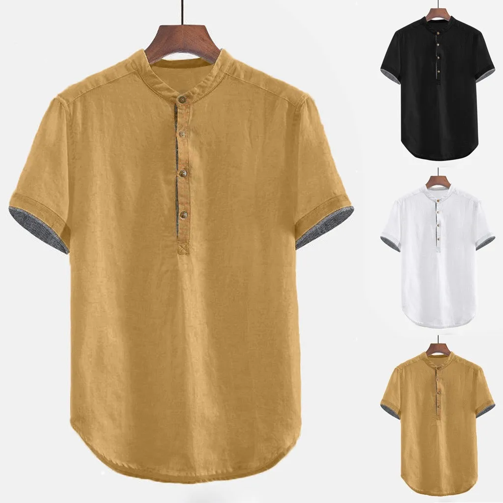 2021 Men's solid color cotton and Shirt short sleeve shirt Casual Summer beach Shirt
2021 Men's solid color cotton and Shirt short sleeve shirt Casual Summer beach Shirt
