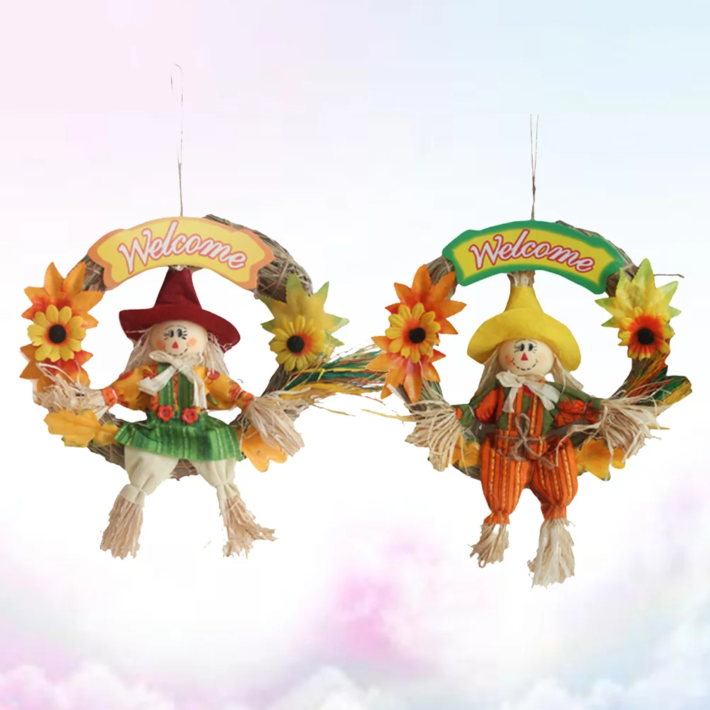 2pcs Scarecrow Wreath Scarecrow Wreath Hanging Scarecrow Ornament for Home Garden School
2pcs Scarecrow Wreath Scarecrow Wreath Hanging Scarecrow Ornament for Home Garden School