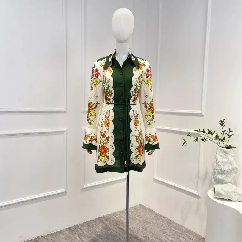 Женское винтажное льняное платье, Элегантное повседневное платье зеленого цвета с цветочным принтом, длинными рукавами, пуговицами-оборками и шнуровкой, 2023
Женское винтажное льняное платье, Элегантное повседневное платье зеленого цвета с цветочным принтом, длинными рукавами, пуговицами-оборками и шнуровкой, 2023