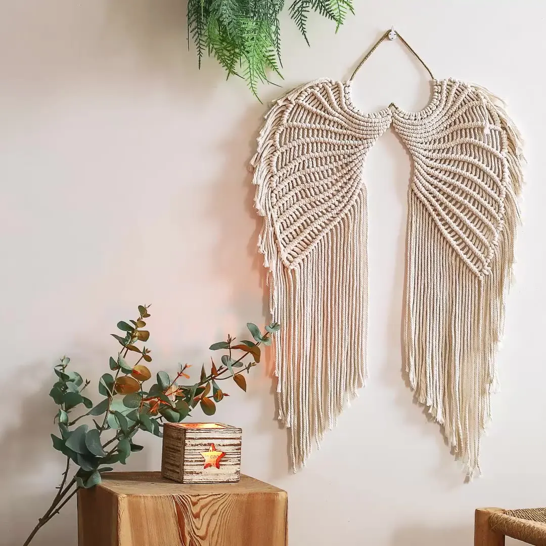 2021 Boho Macrame Angel Wings Weaving Tapestry Cotton Hand-Woven Pendant Wall Hanging Decoration Decoration Nursery Decor Gift
2021 Boho Macrame Angel Wings Weaving Tapestry Cotton Hand-Woven Pendant Wall Hanging Decoration Decoration Nursery Decor Gift