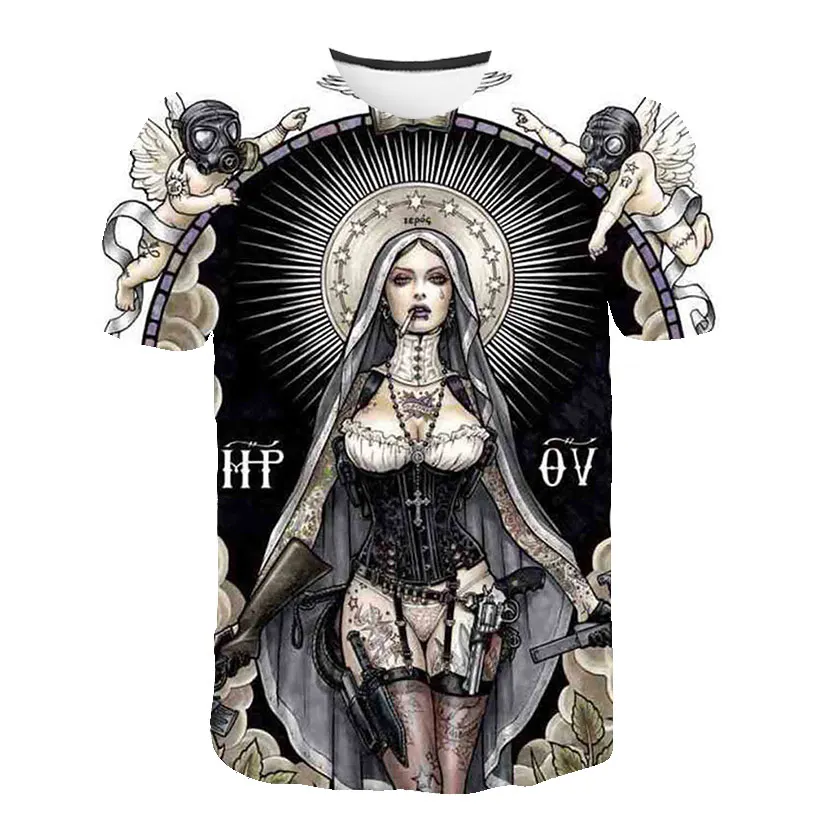 

angel Big yards New Fashion skulls Brand T-shirt Men/Women Summer 3d wolf Tshirt Print cat T shirt Tops Tees Asian size S-5XL