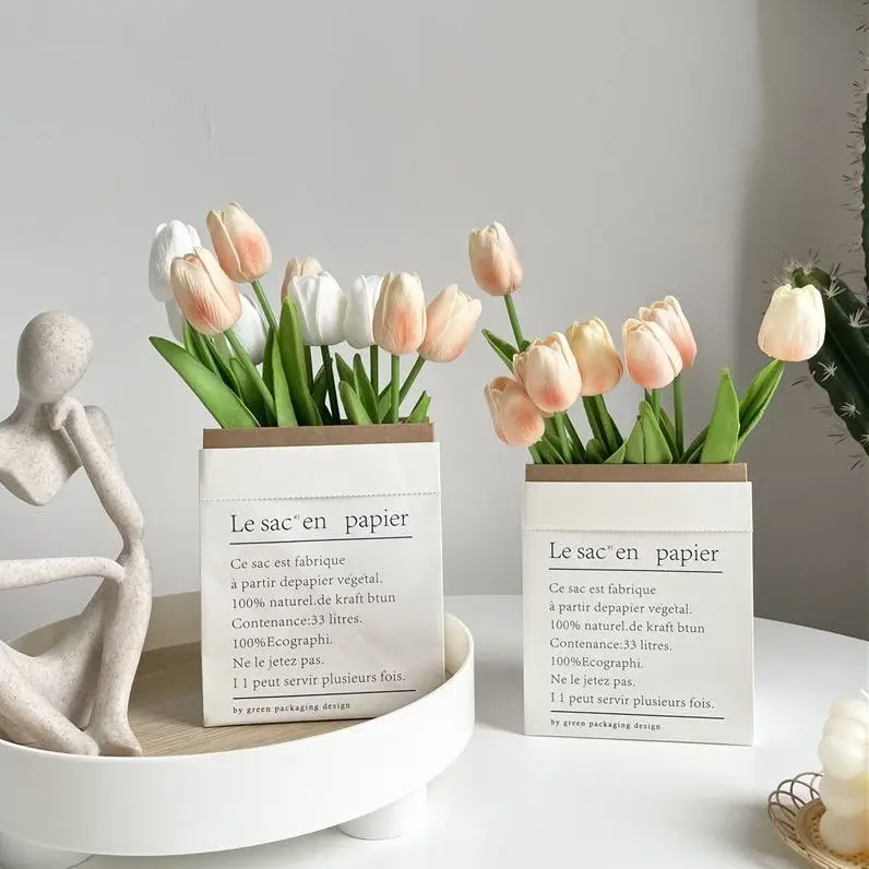 Artificial tulip and Paper Bag Flowerpot Home Decor Dried Plant Basket Wedding Kraft Paper Bag and flowers Flowerpot
Artificial tulip and Paper Bag Flowerpot Home Decor Dried Plant Basket Wedding Kraft Paper Bag and flowers Flowerpot